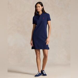 Ralph Lauren Navy Cotton Mesh Polo Dress